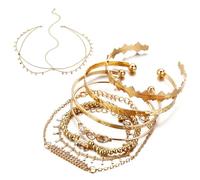 Guyode 8 Piezas Accesorios Mujer Incluir Brazalete y Cleopatra Accesorios Pelo Niña Tocados Egipcios Ajustable para Mujer Niña Cadena Cabeza para Cosplay Carnaval Fiesta Halloween
