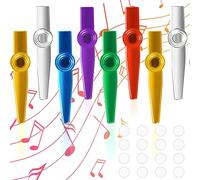 Guyode 8 Piezas Kazoo Instrumento Kazoo Niños con 16 Membranas de Flauta y 1 Bolsa de almacenamiento Pitos de Carnaval para Niños Fiesta Favors Regalos Música Principiantes
