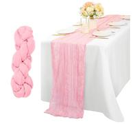 Guyode Camino de Mesa Estilo Bohemio Mantel Mesa Rectangular Capa Gasa Fiesta Salvamanteles Individuales Cojines para Sofa Tela Decorativa Decoracion Comedor para Fiesta Cumpleaños (Rosa Coral)