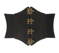 Guyode Cinturón Ancho Mujer, Corset Mujer, Corset Negro, con Hebilla de Metal Vintage Elástico Moda para Camisa Vestidos, Vestido, Camisas, Abrigo, Vestidos de Fiesta, Talla única (Negro)