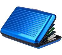 Guyode Tarjetero Hombre y Mujere, Carteira para Cartoes RFID Bloqueo de Aluminio, Card Holder con 6 Ranuras, Tarjetero Tarjetas Visita Credito Funda de Identificación de Bolsillo (Azul)