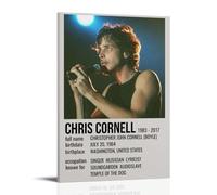 GUYREWGRUG Póster de Chris Cornell para decoración de habitación, dormitorio, lienzo de 50 x 75 cm, estilo marco