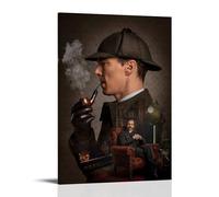 GUYREWGRUG Póster de Sherlock Holmes para decoración de habitación, dormitorio, lienzo, 30 x 45 cm, estilo marco