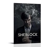 GUYREWGRUG Póster de Sherlock Holmes para decoración de habitación, dormitorio, lienzo decorativo para pared, 60 x 90 cm, estilo marco