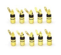 GUYTRM 10 Conectores de Altavoz DIY, bornes de conexión chapados en Oro, bornes de conexión for Altavoz, terminales de Audio, Conectores Banana de 4 mm. lingli(Schwarz)