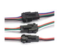 GUYTRM 10 Pares SM2.54 2P 3P 4P 5P 6P 15 cm 22AWG Conector de Cable Macho a Hembra Conectores de Controlador de lámpara de Tiras LED Adaptador rápido lingli(4P)