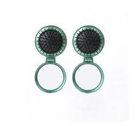 GUYTRM 2 uds Mini espejo de bolsillo peine plegable for niñas y mujeres portátil de bolsillo redondo pequeño cepillo de pelo de masaje de viaje con accesorios de espejo lingli(2pcs Green)