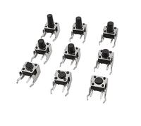 GUYTRM 20 pulsadores táctiles momentáneos PCB de 6 x 6, 4 Pines, con reinicio automático, ángulo Recto y Stent de 6 x 6 x 4,3/4,5/5/6/7/7,5/8/9/10 mm. lingli(6x6x7.5mm)