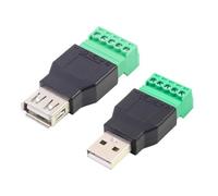 GUYTRM 5/20/100 Piezas USB 2.0 Tipo A Macho Hembra a Conector de Tornillo de 5 Pines for soldar, Adaptador de Enchufe de Terminal de Tornillo USB 2.0 lingli(Male,20PCS)