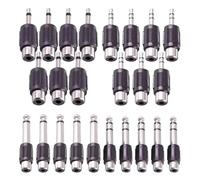 GUYTRM 5/20 Piezas de Conector Jack Hembra de 6,35 mm a 3,5 mm, Conector Macho Mono estéreo, Adaptador de Transferencia de Audio for Auriculares lingli(3.5 Stereo to RCA,5PCS)