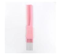 GUYTRM Peines de elevación de carbono de 2 cabezales con punta de Metal, peine de carbono negro con elevación de acero inoxidable for peluquería, suministros for el hogar lingli(Rosa)