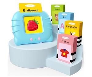 GUYUCOM Juguete Educativo para niños a Partir de 1, 2, 3, 4, 5, 6 años, 112 Hojas, Tarjetas de Aprendizaje de 224 Palabras audibles, Regalo Preescolar para niñas y niños (Azul)