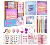 GUYUCOM Kit de Diario de Bricolaje, Pack 2 Cuadernos y Accesorios para Scrapbooking - Regalos Cumpleaños para Niñas 8, 9, 10, 11, 12 Años - Papelería Bonita, Libreta Manualidades niña Preadolescentes