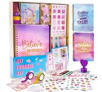 GUYUCOM Kit Diario Intimo Niña - Cuaderno Secreto con Pegatinas y Kit Scrapbooking Infantil DIY, Regalo Cumpleaños Navidad para 8, 9, 10, 11, 12 Años, Manualidades, Papelería, Agenda Creativa