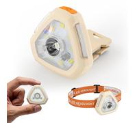 GUYUCOM Linterna Frontal LED Recargable 6 Modos Alta Potencia, Luz Portátil Multifuncional Resistente al Agua con Ángulo Ajustable para Trabajo, Camping y Correr (Triangular)