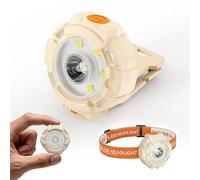 GUYUCOM Linterna Frontal LED Recargable 6 Modos Alta Potencia - Luz Portátil Multifuncional Resistente al Agua con Ángulo Ajustable para Trabajo, Camping y Correr (Redonda)