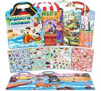 GUYUCOM Pegatinas Infantiles, Juego de 4 Paquetes Reutilizables, Portátiles e Impermeables, Juguetes de Regalo para Niños y Niñas de 2, 3, 4, 5 y 6 Años