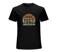 GUYUNTI 60 Year Old Gifts Retro 1963 Limited Edition 60Th Birthday Short Sleeve T-Shirt Men's Black L