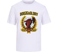 GUYUNTI Booze and Glory As Bold As Brass Unisex T-Shirt Men's White L