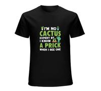 GUYUNTI Bww Print Ltd I'm No Cactus Expert But I Know A Prick When I See One Funny Rude Explicit Adult T Shirt Men's Black L