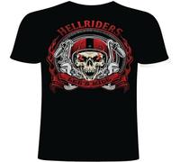 GUYUNTI Hell Riders Mens T Shirt Funny Loving Motivational Slogans Novelty Black XL