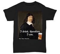 GUYUNTI Rene Descartes - I Drink, Therefore I Am T-Shirt Black XL