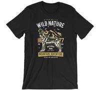 GUYUNTI Short Sleeve?Wild Nature T-Shirt Wolf?Top T-Shirt Black M