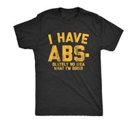 GUYUNTI Taitai Men's I Have Abs-Olutely No Idea What I'm Doing Tshirt Funny Workout Fitness T-Shirt Black XXL