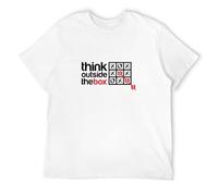 GUYUNTI Think Outside The Box Three Wins Xxo Circle and Cross Contradictions Comedy T-Shirt Men's White XXL