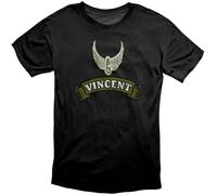 GUYUNTI Vincent Vintage Style Motorcycle T Shirt Men's Black L