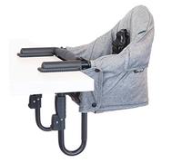 guzzie+Guss Silla de mesa con clip para perca, configuración fácil y segura para viajes (incluyendo restaurantes, picnics), en casa (islas de cocina, mesas de comedor) con tela lavable a máquina, sal