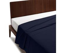 GUZZINI Classic - Sábanas 160x280 Algodón 100% Percalle Certificado OekoTex Fresco y Transpirable, Sábana Plana para Cama Individual, Ropa de Cama Suave y Duradera, Juego de Sábanas, 1 Pieza