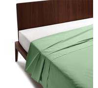GUZZINI Classic - Sábanas 160x280 Algodón 100% Percalle Certificado OekoTex Fresco y Transpirable, Sábana Plana para Cama Individual, Ropa de Cama Suave y Duradera, Juego de Sábanas, 1 Pieza
