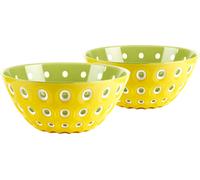 guzzini Conjunto de 2 Cuencos Ø 12 cm LE MURRINE - Saffron Yellow/White/Water Lily Green guzzini
