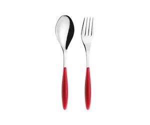 Guzzini Cubiertos de servir Feeling Clear red. 2 piezas