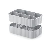 Guzzini Drain & Safe Escurrecubiertos, 100% de plástico Reciclado, Gris Mate, 17x10xh11 cm