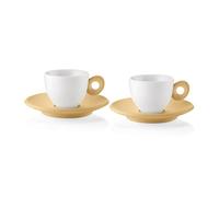 Guzzini - EVERYDAY - Juego de 2 tazas de café con platillo - Amarillo mostaza - 081700211