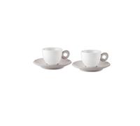 Guzzini - EVERYDAY Juego de 2 tazas de café con platillo - Paloma gris - 081700158