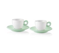 Guzzini - EVERYDAY - Juego de 2 tazas de café con platillo - Verde Malva - 081700243