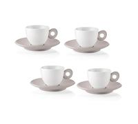 Guzzini - EVERYDAY - Juego de 4 tazas de café con platillo - Gris pardo - 081701158
