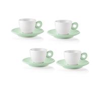Guzzini - EVERYDAY - Juego de 4 tazas de café con platillo - Verde Malva - 081701243