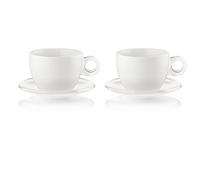 GUZZINI Fratelli Gocce, Juego de 2 Tazas para Desayuno con Platos, SMMA|Porcelain