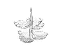 Guzzini Juego 2 entremeseros 'My Fusion' 27 x 25 x h25,5 cm | Juego de 2 aperitivos elegantes, utilizables individualmente o apilados, con 3 compartimentos cada uno para aperitivos y