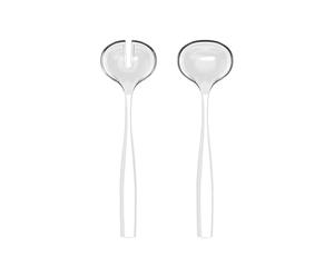Guzzini Juego de 2 cubiertos para ensalada de mesa Dolvevita bicolor 29730142 transparente blanco nácar plástico orgánico 28 cm