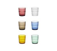 Guzzini Juego de 6 vasos bajos Vanity, 8,5 cm de diámetro y 9,2 cm de altura, multicolor