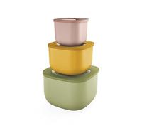 Guzzini - Kitchen Active Design, STORE&MORE BIO Juego 3 Recipientes Herméticos Altos para Nevera/Congelador/Microondas - Multicolor, 19,5 x19,5 x h12,3 cm | 750/1550/2800 cc - 17072652