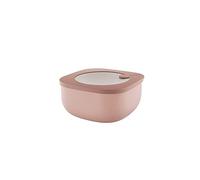 Guzzini - Kitchen Active Design, STORE&MORE BIO, Recipientes Herméticos Bajos para Nevera/Congelador/Microondas (M) - Rosa Flor de Melocotón, 16 x16 x h7,8 cm | 975 cc - 170720251