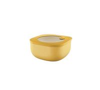 Guzzini - Kitchen Active Design, STORE&MORE BIO, Recipientes Herméticos Bajos para Nevera/Congelador/Microondas (M) - Amarillo Mango, 16 x16 x h7,8 cm | 975 cc - 170720236