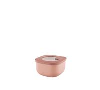 Guzzini - Kitchen Active Design, STORE&MORE BIO, Recipientes Herméticos Bajos para Nevera/Congelador/Microondas (S) - Rosa Flor de Melocotón, 12,2 x 12,2 x h6,8 cm | 450cc - 170719251