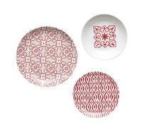 Guzzini - LAS MAYÓLICAS Juego de 6 Platos Planos, Platos Hondos, Platos Frutas/Postres - Rojo Brillante - 10290931